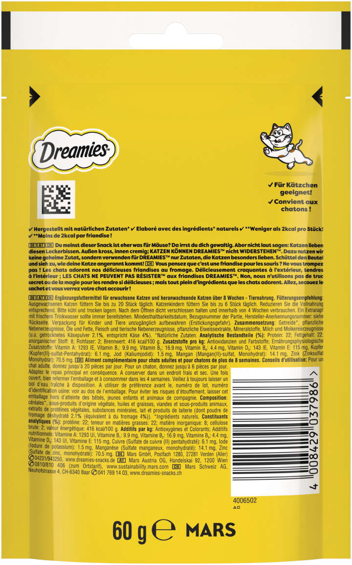 Dreamies Katzenleckerli mit Käse